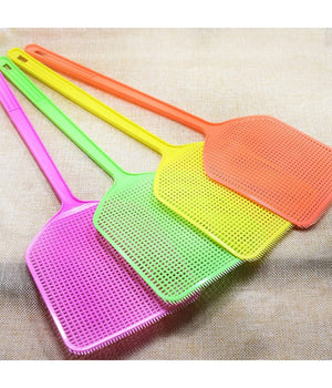 4 Pz Paletta Abbattimosche Abbatti Mosche Scaccia Insetti Colori Assortiti 45 Cm         