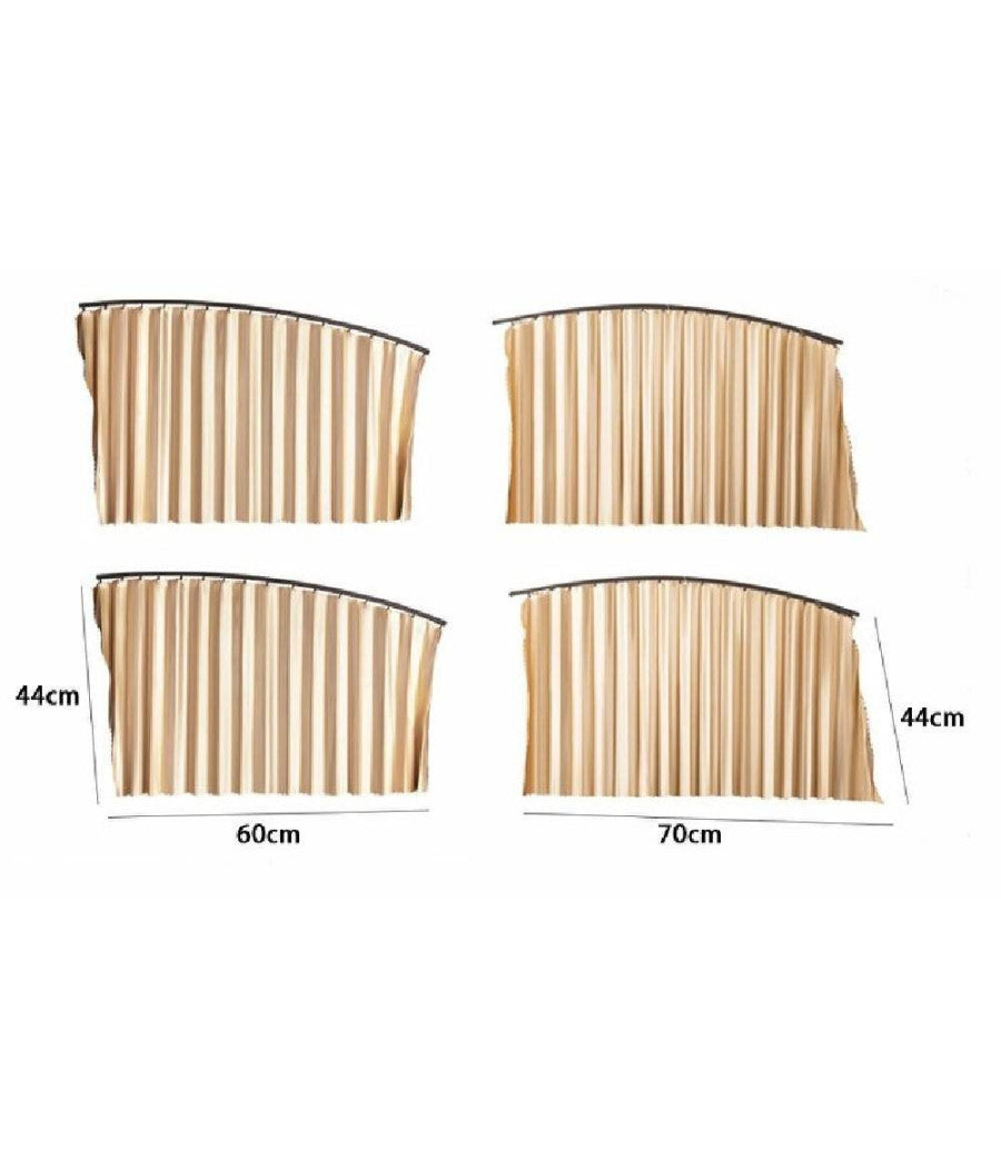 Trade Shop - 4 Pz. Tenda Tendina Parasole Proteggi Sole Raggi Uv Magnetica Auto Beige 70169 -