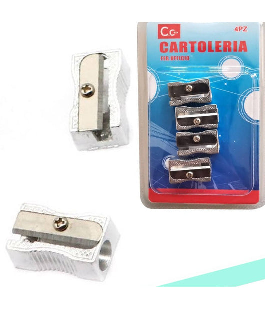 4 Temperamatite Tempera Matite Temperino In Metallo A 1 Foro Per Scuola Ufficio         