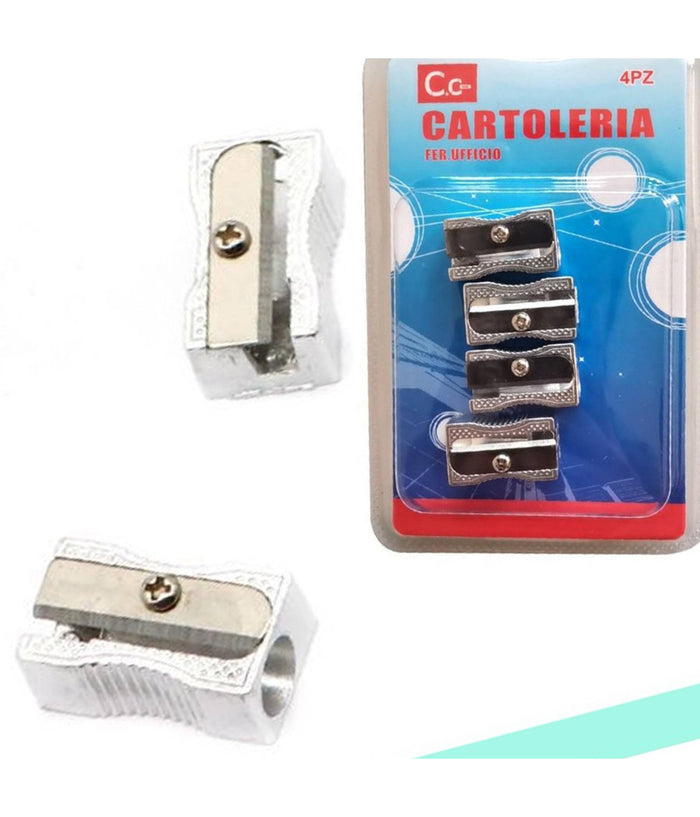 4 Temperamatite Tempera Matite Temperino In Metallo A 1 Foro Per Scuola Ufficio         