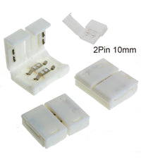 4 X Connettore 10 Mm A Clip Per Strip Strisce A Led Mono Colore Maschio Maschio         
