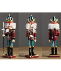 4 X Soldato Schiaccianoci Di Natale In Legno 30 Cm Decorazioni Natalizie 4 Pezzi         