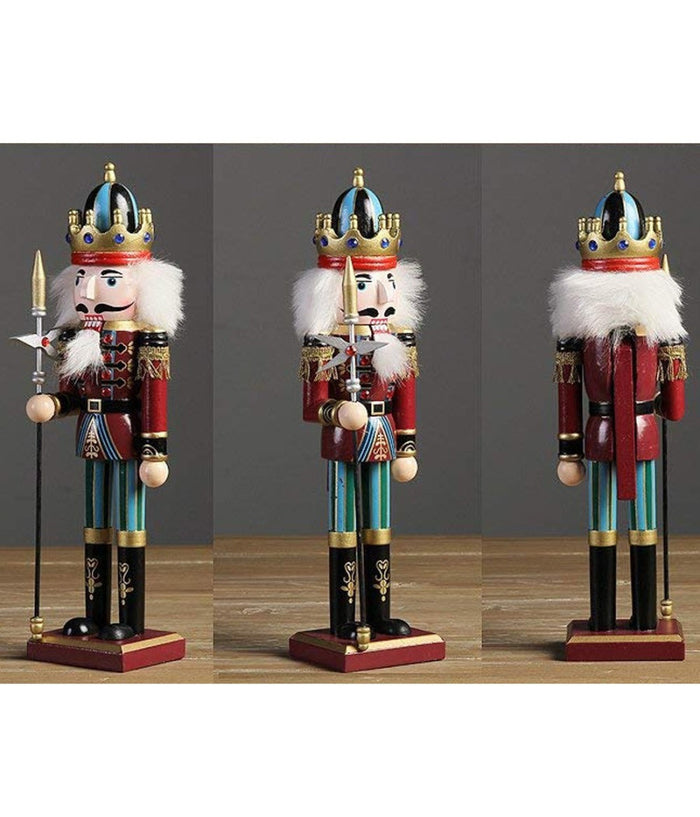 4 X Soldato Schiaccianoci Di Natale In Legno 30 Cm Decorazioni Natalizie 4 Pezzi         