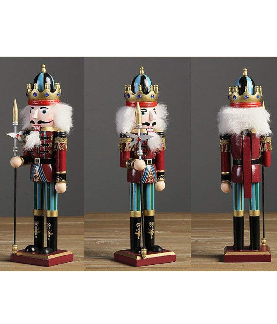 4 X Soldato Schiaccianoci Di Natale In Legno 30 Cm Decorazioni Natalizie 4 Pezzi         