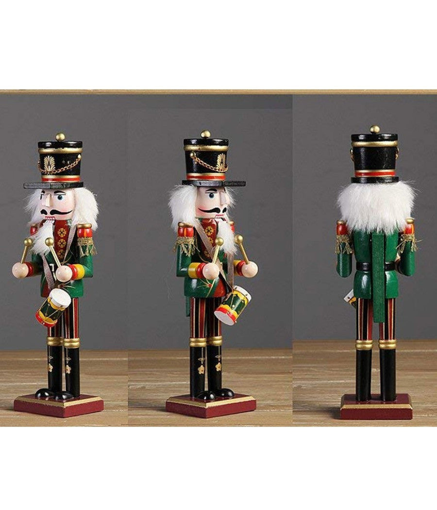 4 X Soldato Schiaccianoci Di Natale In Legno 30 Cm Decorazioni Natalizie 4 Pezzi         