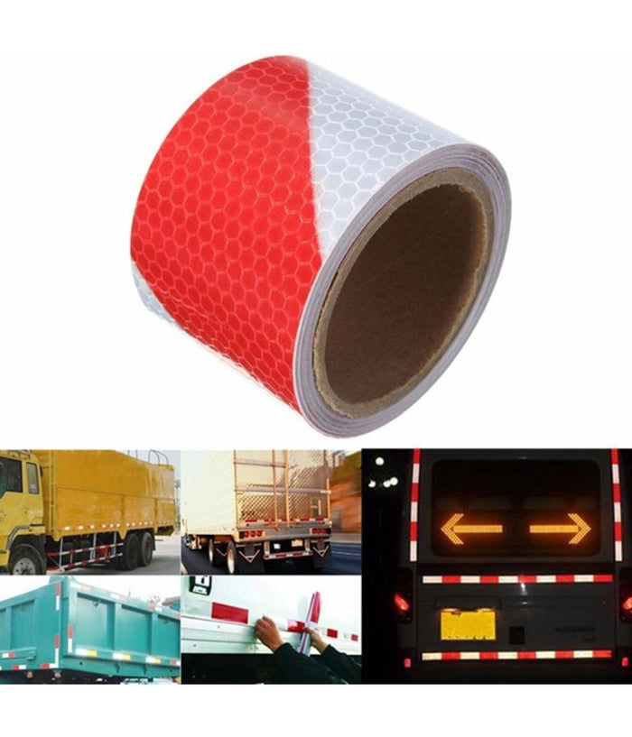 40 Metri Nastro Adesivo Catarifrangente Auto Camion Rosso Bianco Alta Visibilità¡         
