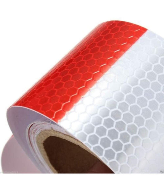 40 Metri Nastro Adesivo Catarifrangente Auto Camion Rosso Bianco Alta Visibilità¡         