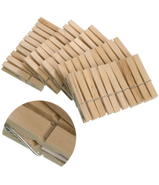 40 Mollette Da Bucato In Legno Naturale Molletta Stendino Panni Panno Lavaggio         