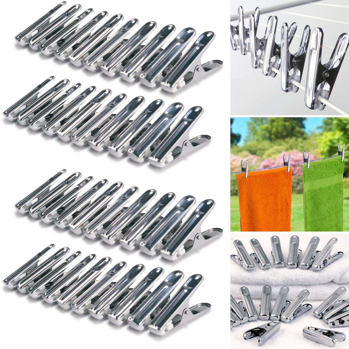 IDMarket - 40 mollette per abiti in acciaio inossidabile, infrangibile, resistente all'usura, antiruggine