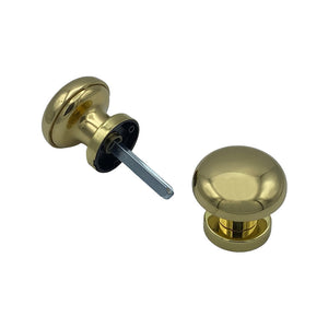 Maniglia su rosetta tonda SAGUATTI  400/60LQ in ottone oro lucido, 2 pezzi