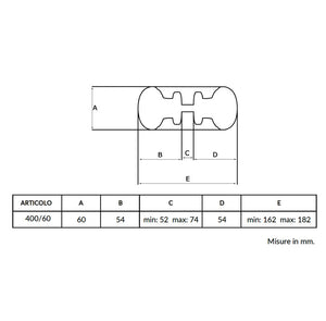 Maniglia su rosetta tonda SAGUATTI  400/60LQ in ottone oro lucido, 2 pezzi