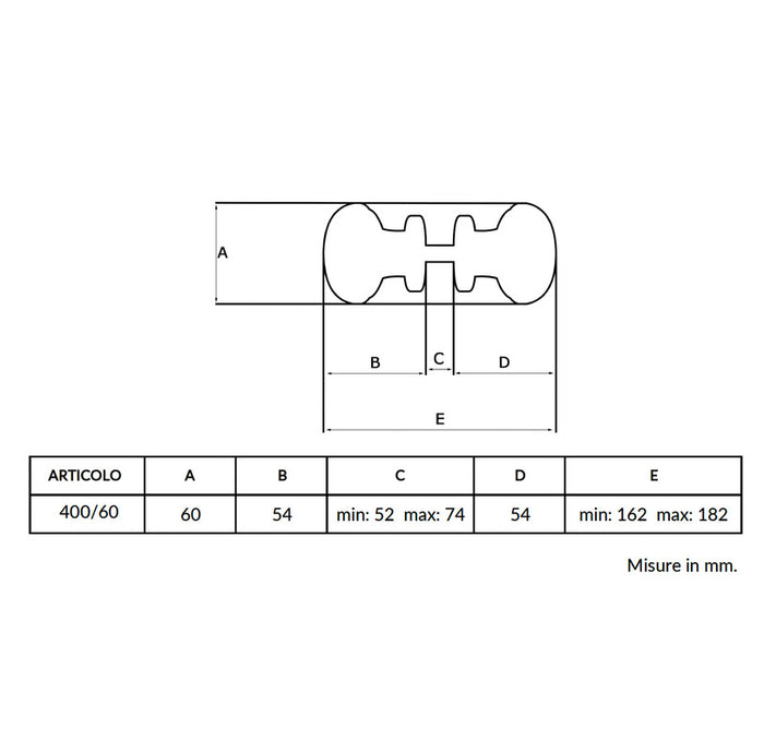 Maniglia su rosetta tonda SAGUATTI  400/60LQ in ottone oro lucido, 2 pezzi