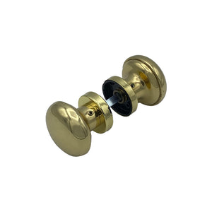 Maniglia su rosetta tonda SAGUATTI  400/60LQ in ottone oro lucido, 2 pezzi