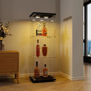 Vetrina LED a doppio strato, 2/3 livelli, porta singola LED, fondo e base in MDF