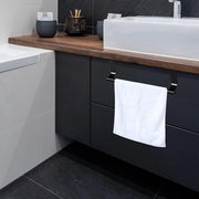 Sostegno asciugamano, sostegno asciugamano senza fori, asta asciugamano pratica per bagno e cucina, porta, sostegno asciugamano da appendere, armadio, cassetto, asta asciugamano, asciugamano, gruccia, griglia, 23 cm, nero