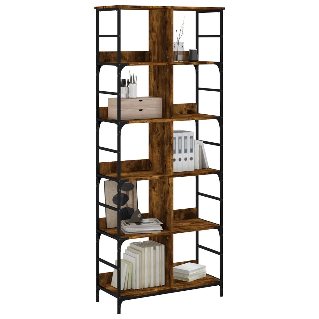 Libreria Rovere Fumo 78,5x33x188,5 cm in Legno Multistrato 835261