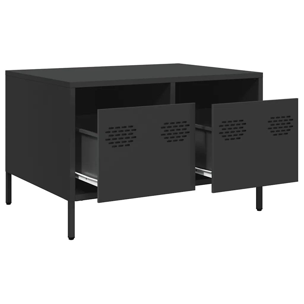 Mobile TV-Credenza per TV-Console TV Nero 68x50x43,5 cm in Acciaio Laminato a Freddo