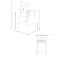 Sgabello in ecopelle visone scuro