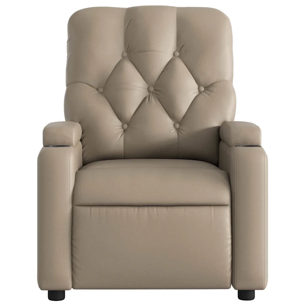 Poltrona Massaggiante | Sedia Relax Reclinabile cappuccino in Similpelle