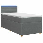 Letto con Box Spring, Materasso e LED Grigio Scuro 90 x 190 cm 3453222