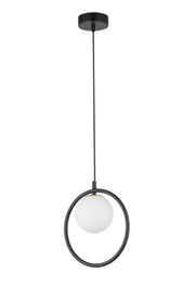 Lampada a sospensione nera sfera vetro G9 Aqua Sigma
