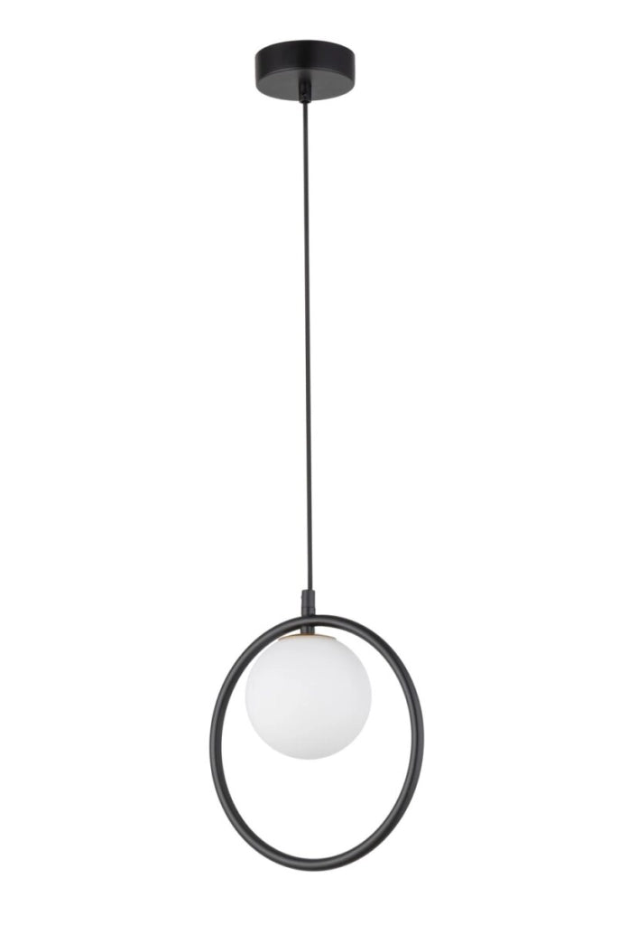 Lampada a sospensione nera sfera vetro G9 Aqua Sigma