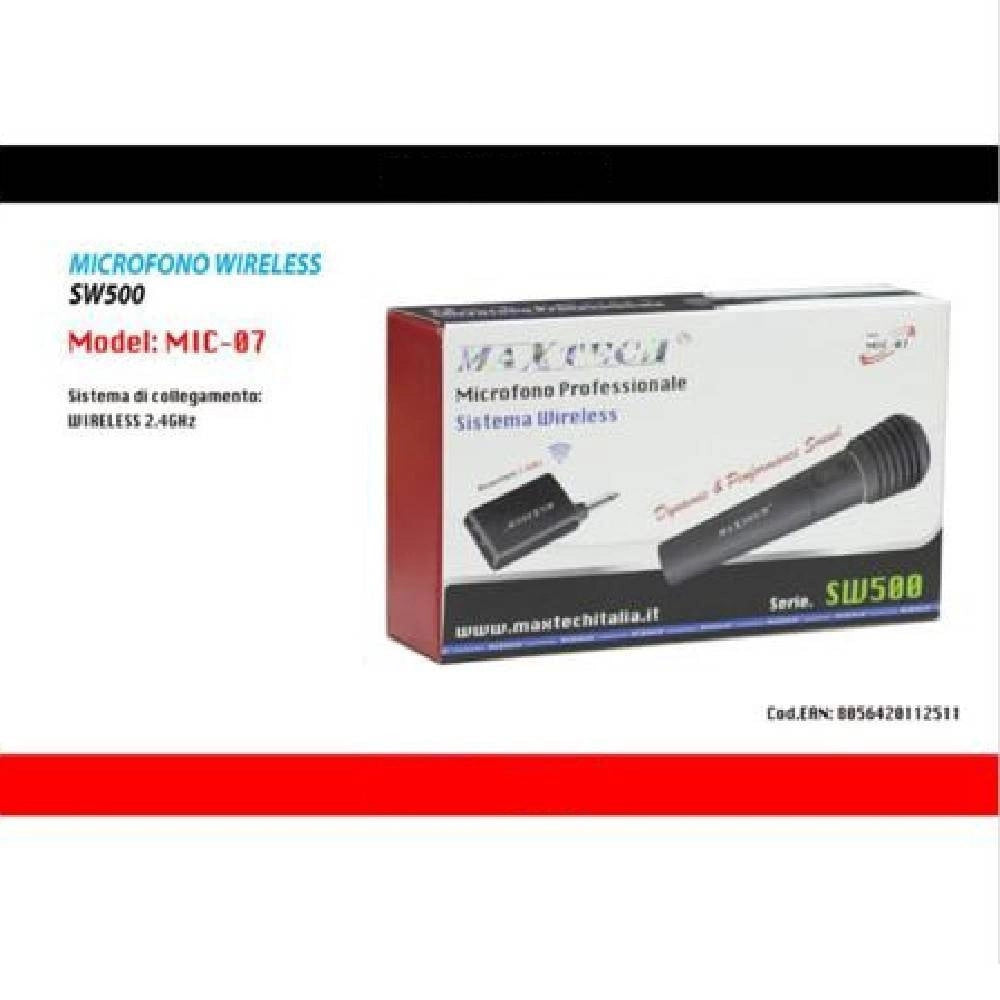 Trade Shop - Microfono Wireless Portatile Unidirezionale Con Ricevitore Karaoke Mic-07 Ktv-8.3 -