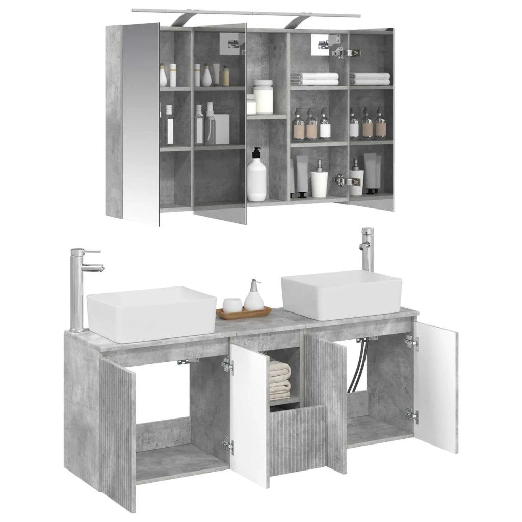 Set di Armadi da Bagno 4 pcs Grigio Cemento 3406418