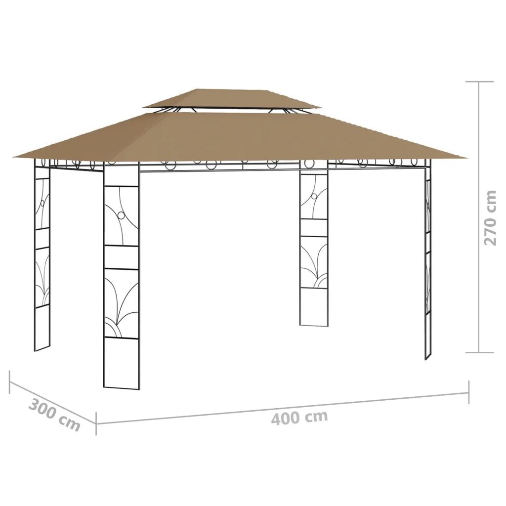 Gazebo 4x3x2,7 m Grigio Talpa 160 g/mÂ²