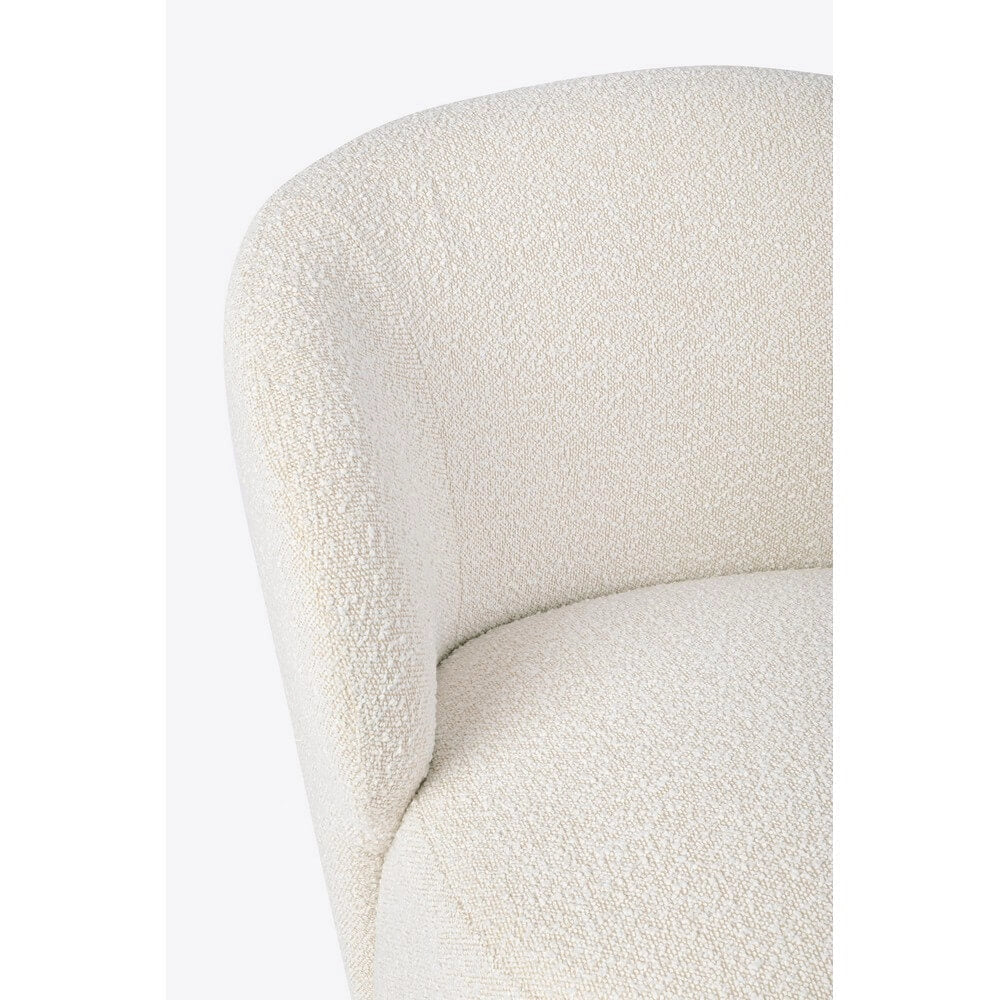 Poltrona Imbottita in Tessuto Bouclé Design Arrotondato - RENATA