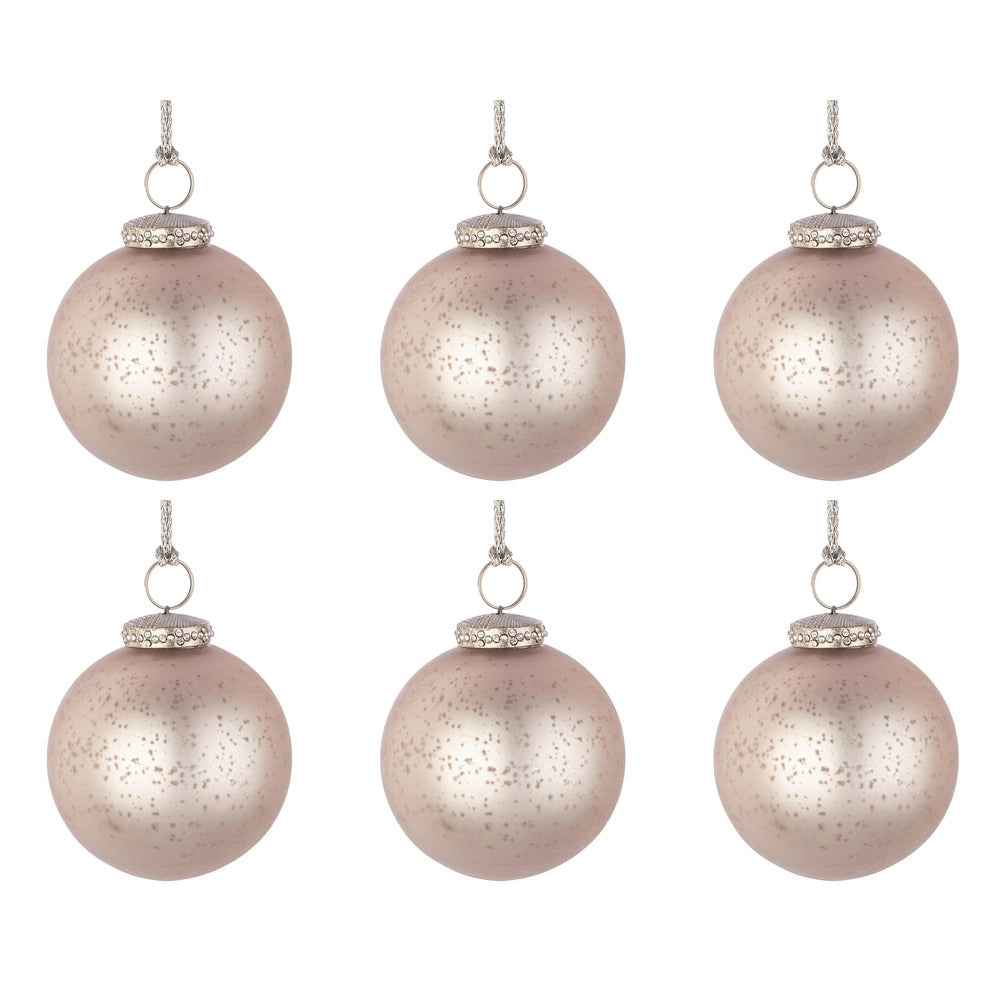 Palline di Natale in Vetro Oro Champagne Strass Elegantia Diametro: 80 mm