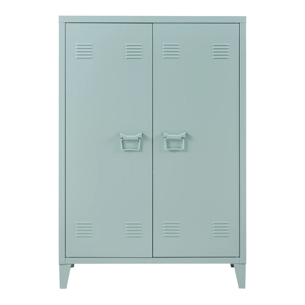 Armadietto da ufficio in metallo con 2 ante 110 x 75 x 33 cm grigio blu 03_0009178