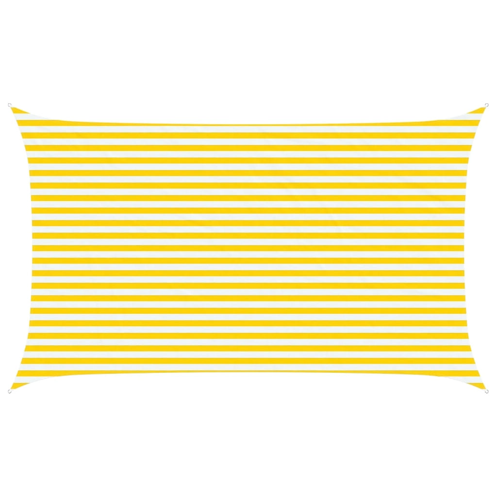 Vela Parasole | Telo Ombra | Vela da ombra solare Giallo e Bianco 5 x 3 m