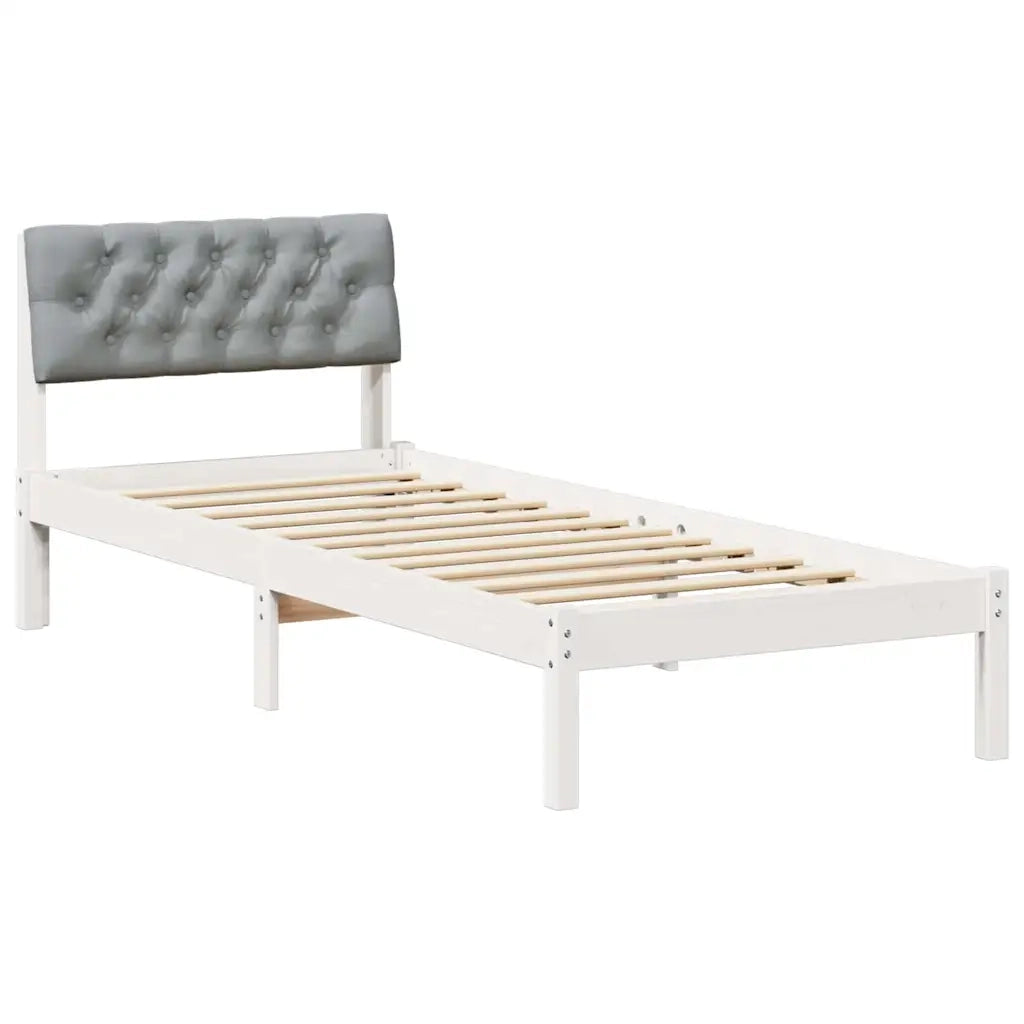 Struttura del Letto Bianco e grigio chiaro 75 x 190 cm