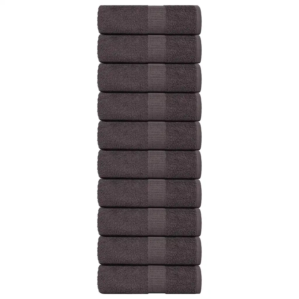 Asciugamani Ospiti 10 pz Antracite 30x50cm 360 g/mÂ² 100% Cotone