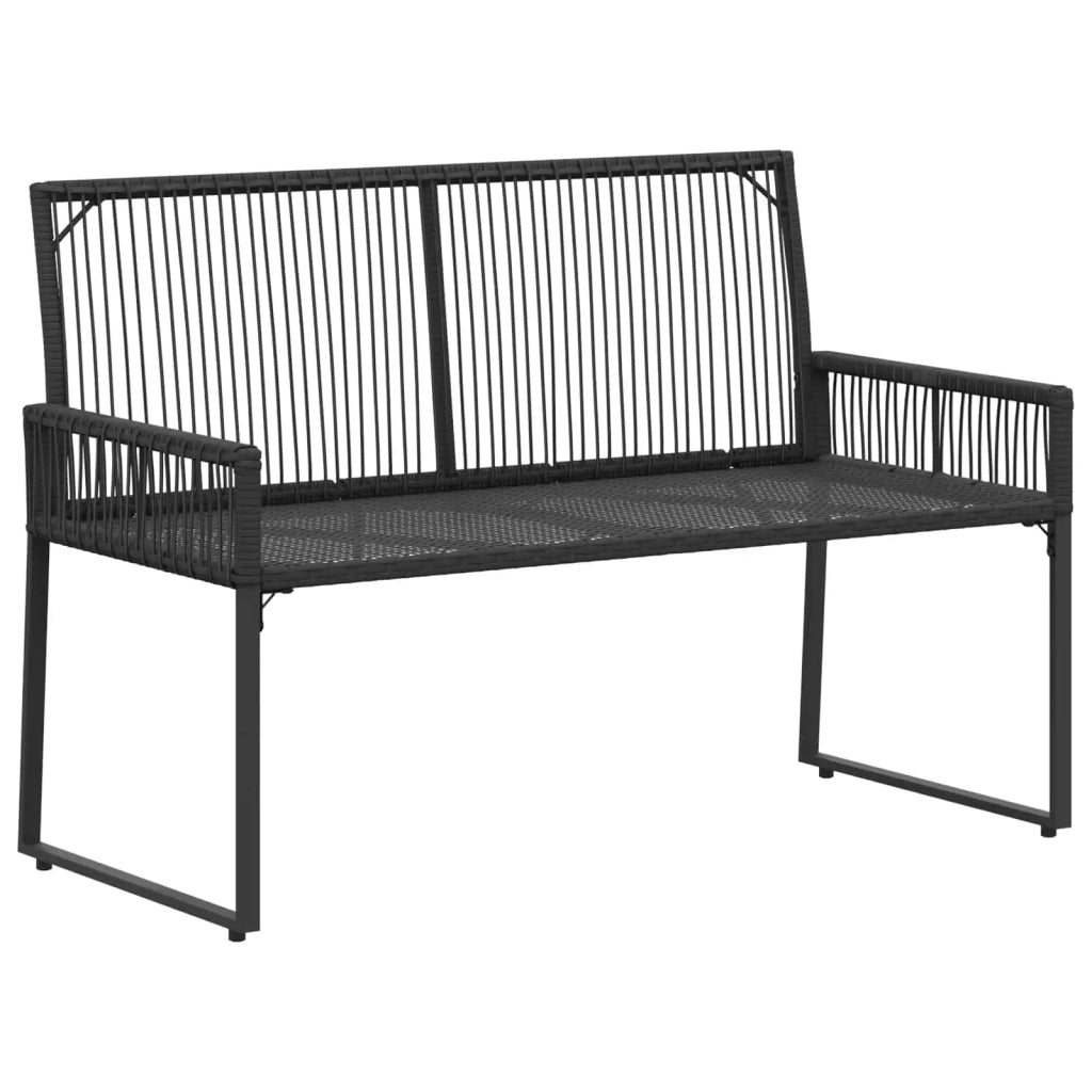 Panchina da esterno 4 pcs Nero e Turchese polyrattan 42025163