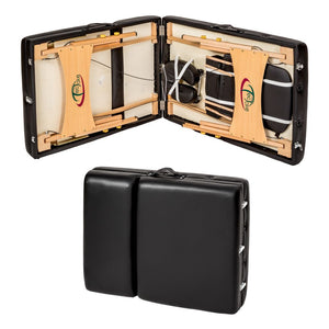 Lettino da massaggio pieghevole a 3 zone, sgabello, rullo + copertura nera 2008142