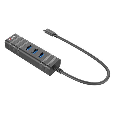 Lindy 43249 hub di interfaccia usb 3.2 gen 1 (3.1 gen 1) type-c 5000 mbit/s nero