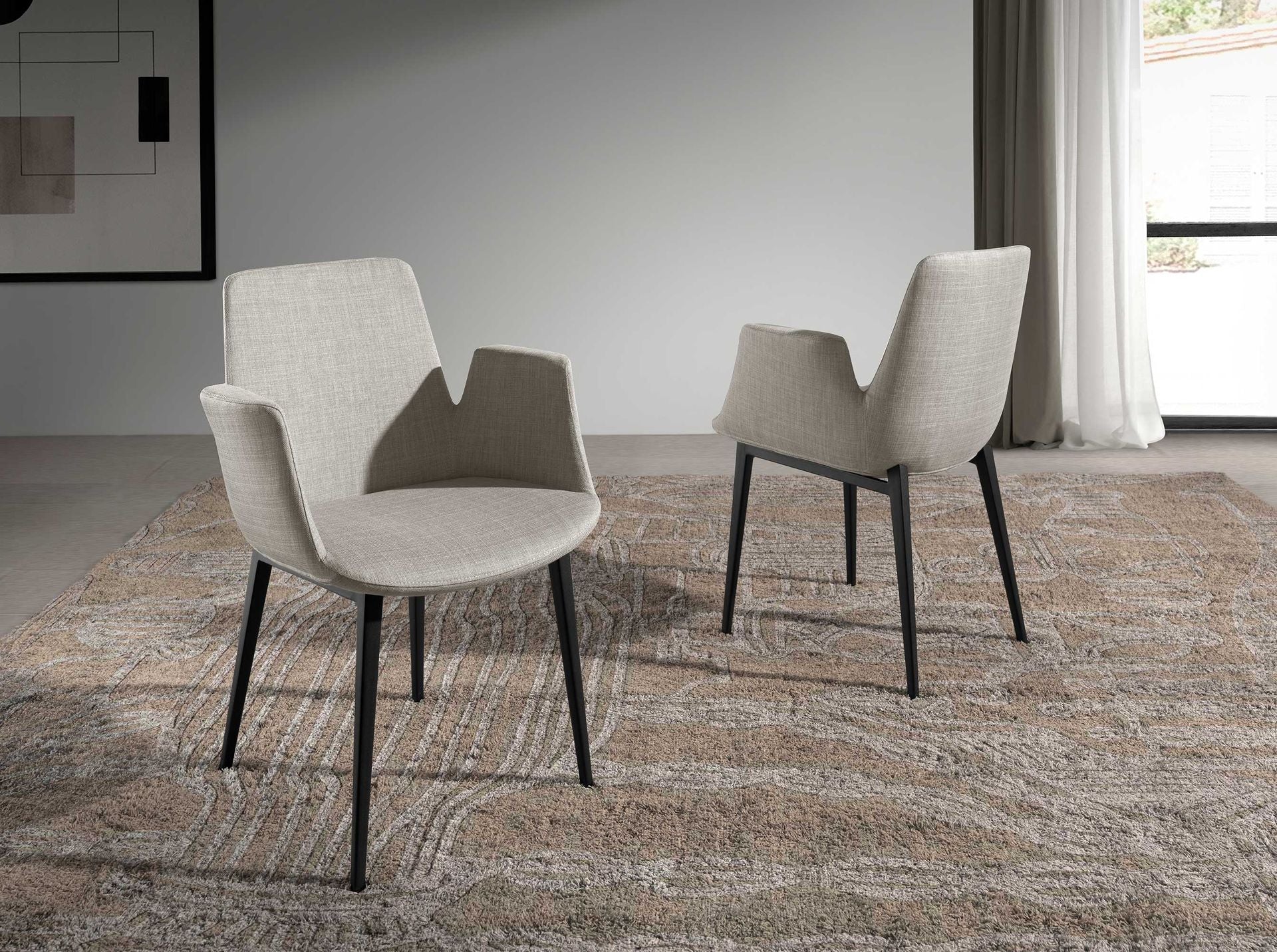 Sedia in tessuto grigio