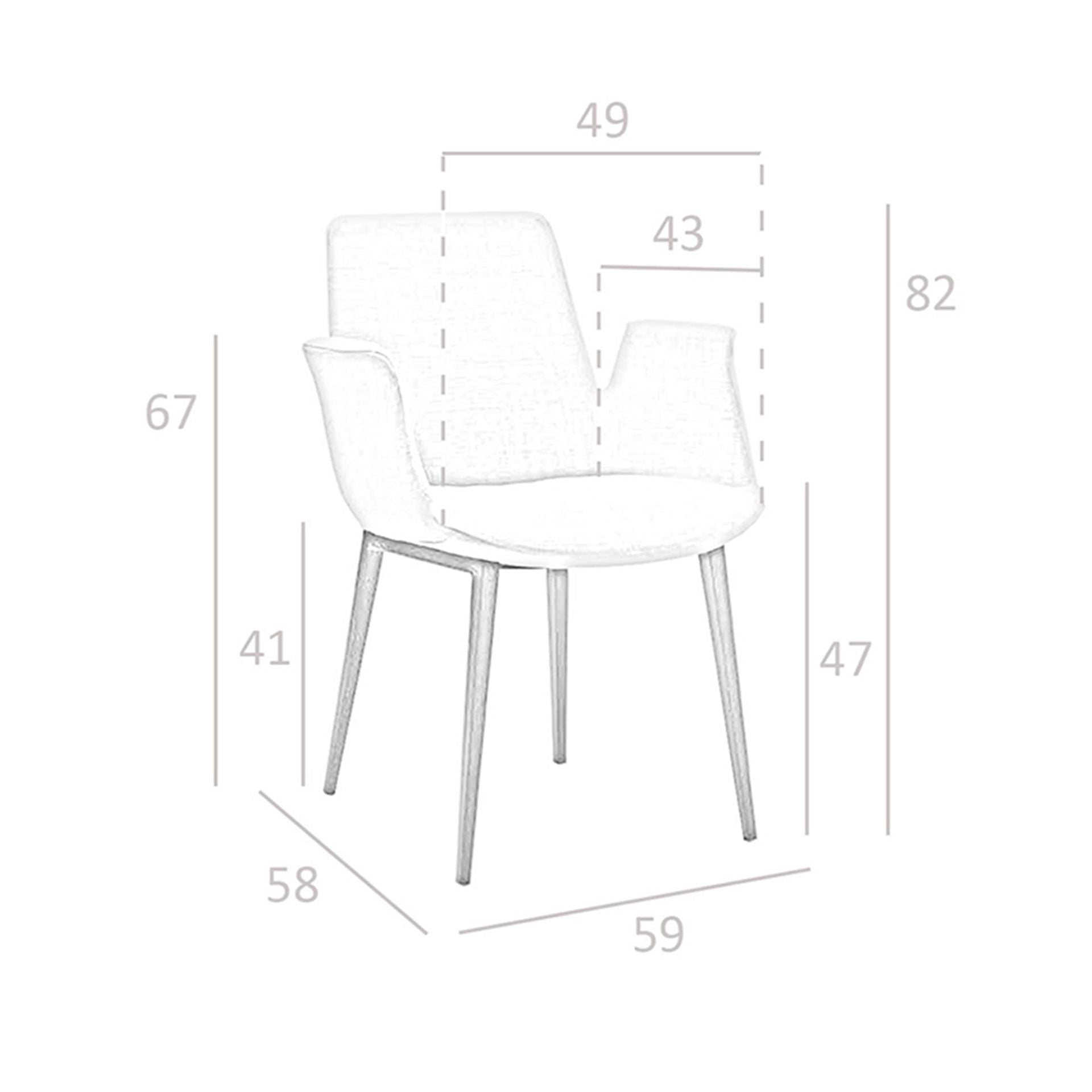 Sedia in tessuto grigio