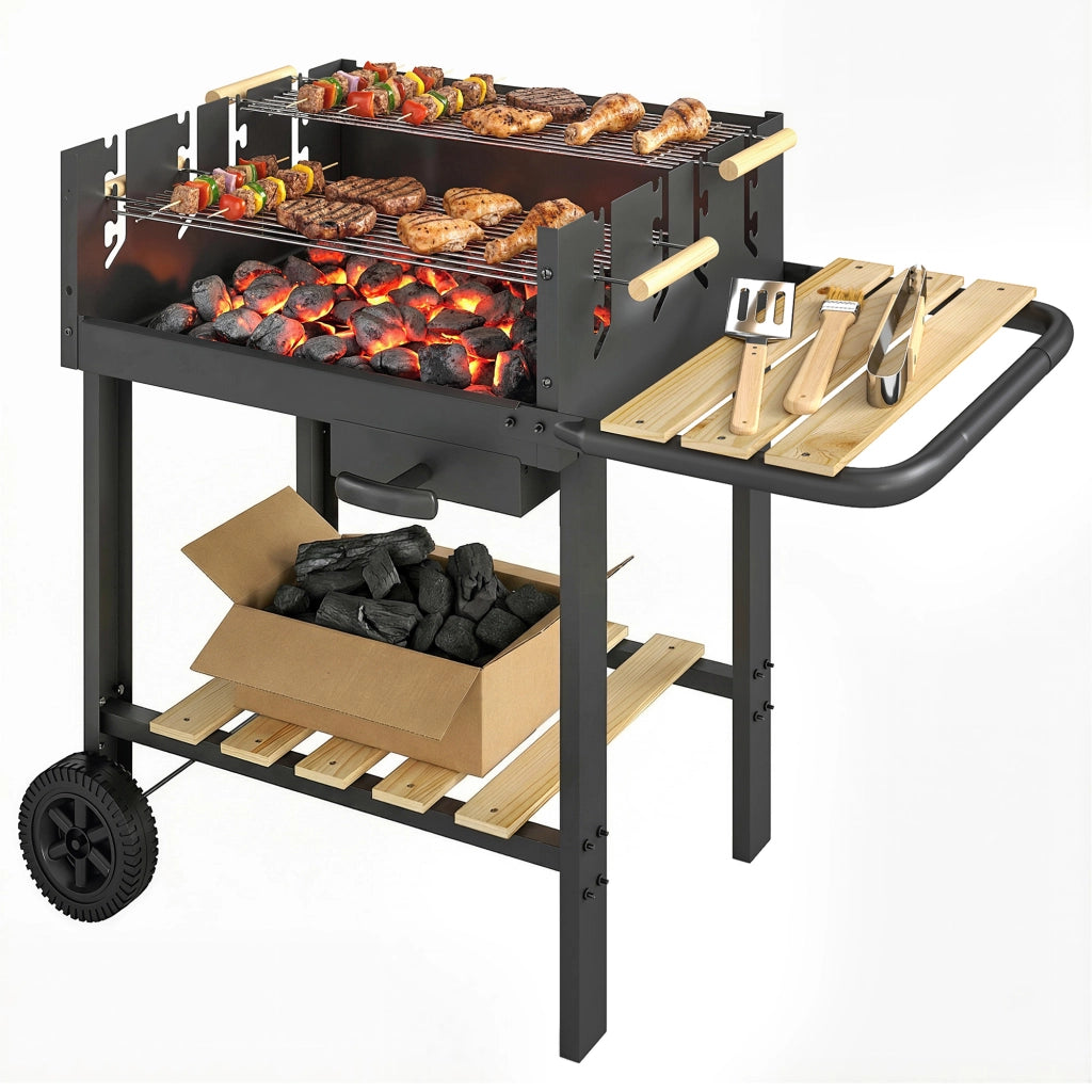 Carrello Barbecue Griglia a Carbone ¨C zephmum ¨C 99,5x58x82 cm
