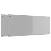 Set di 2 paraschizzi moderni per cucina 100 x 40 cm resistenti e resistenti al calore in vetro temperato grigio chiaro 02_0056235