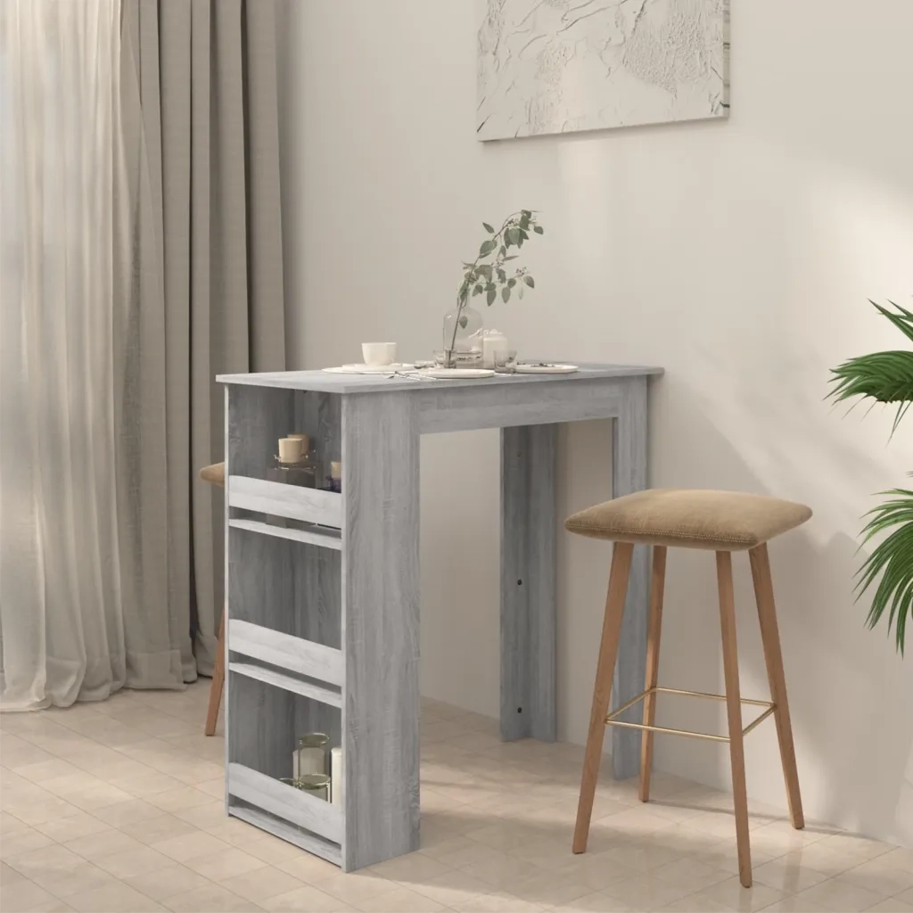 Tavolo Bar con Ripiani Grigio Sonoma 102x50x103,5cm Truciolato 812967
