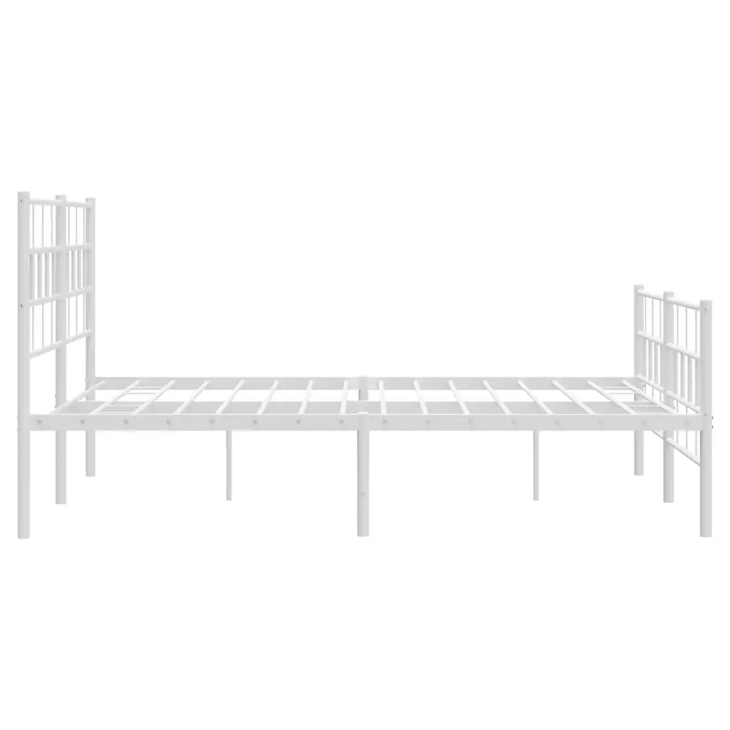 Giroletto con Testiera e Pediera Metallo Bianco 140x190 cm 355726