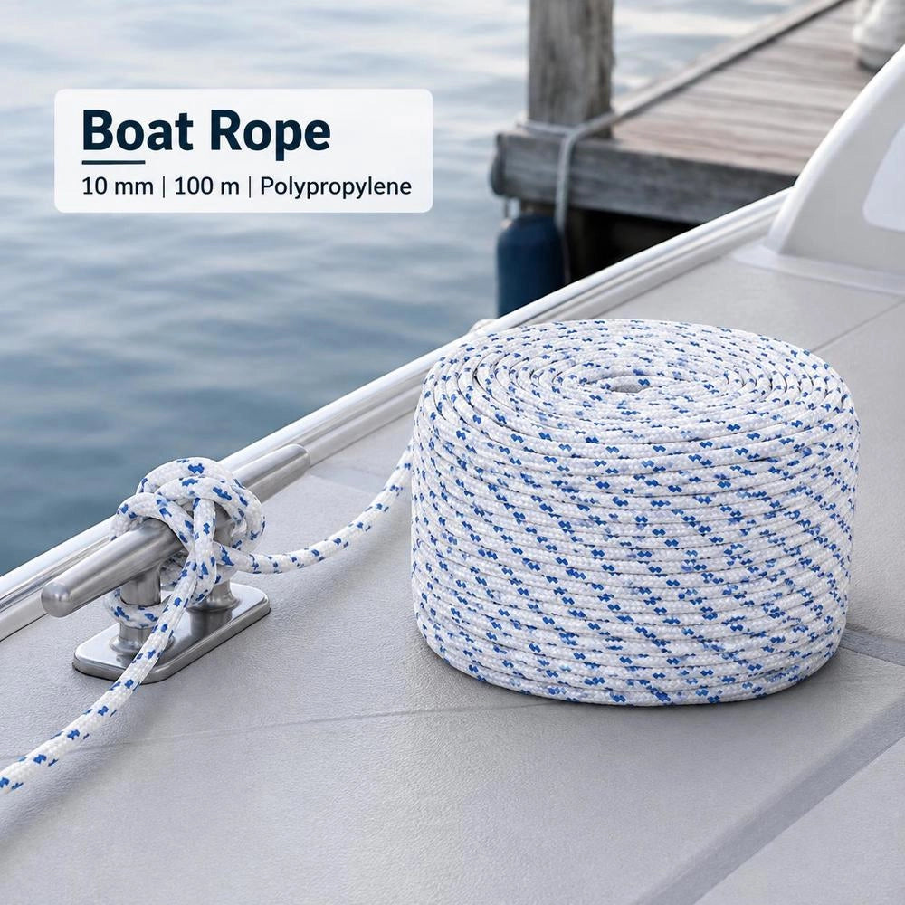 Boat Rope, White, 10 Mm, 100 M, Polypropylene