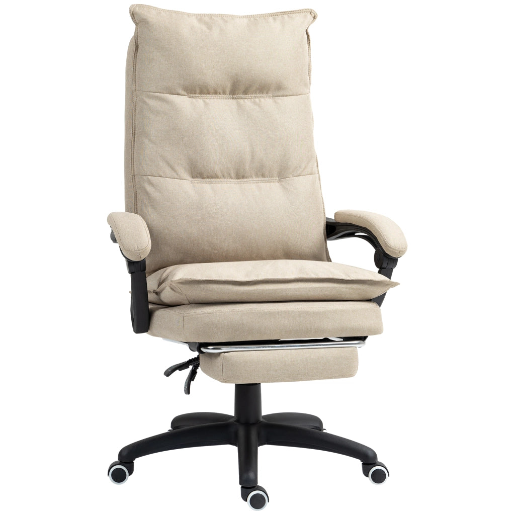 Sedia da ufficio massaggiante reclinabile con poggiapiedi ¨C zephmum ¨C beige