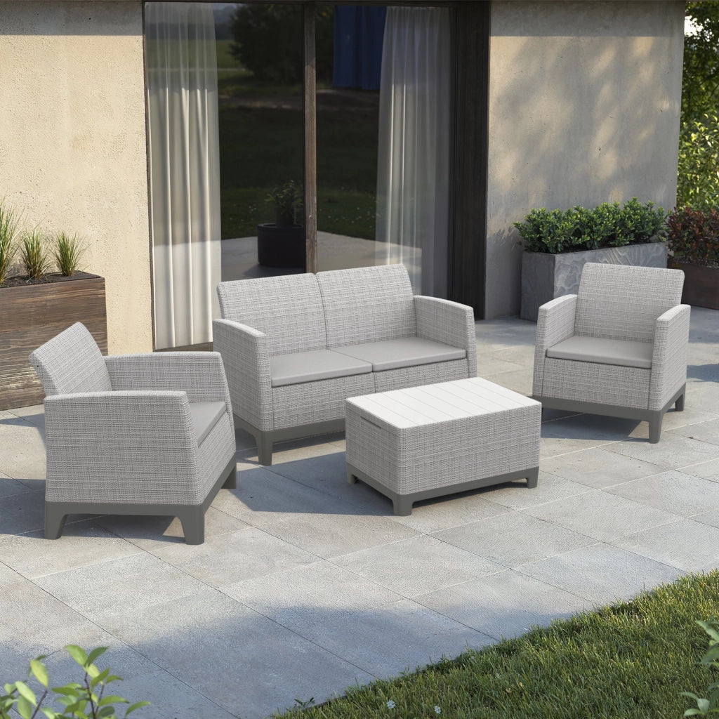 Salottino Outdoor Granite, set Salotto da Esterno 4 Posti, Grigio