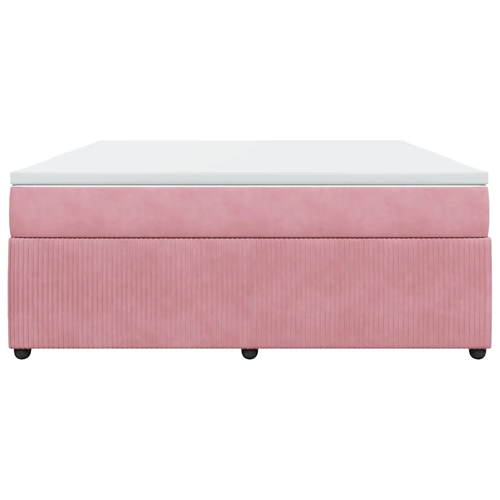 Giroletto a Molle con Materasso Rosa 180x200 cm in Velluto