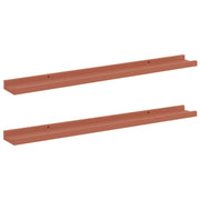 2 pz Scaffale da parete | Ripiano a parete | Mensola a parete Rosso 80 x 9 x 3 cm Legno multistrato