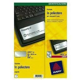 Etichette in poliestere argento 20f - L6012-20